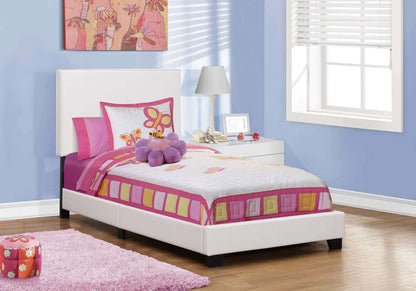 Bed - Twin / Queen Size / White Leather-Look