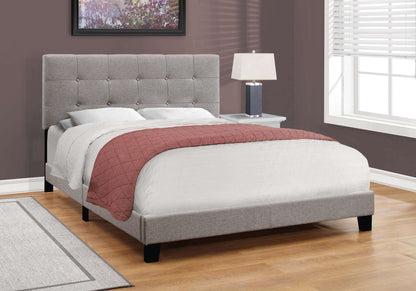 Bed - Twin / Full / Queen Size / Grey Linen