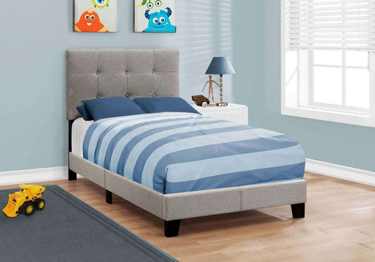 Bed - Twin / Full / Queen Size / Grey Linen