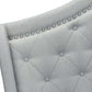 Monarch Specialties - Queen Size Light Grey Velvet Bed with Chrome Trim - I 5967Q