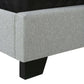 Monarch Specialties - Queen Size Light Grey Velvet Bed with Chrome Trim - I 5967Q