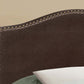 Monarch Specialties - Transitional Upholstered Arched Top Headboard in Brown Leather-Look Fabric - I 6010F