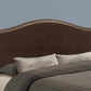 Monarch Specialties - Transitional Upholstered Arched Top Headboard in Brown Leather-Look Fabric - I 6010Q