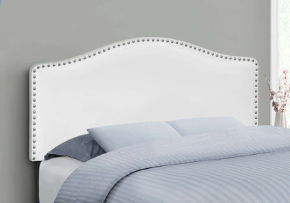 Bed – Full / Queen Size / White Leather-Look Headboard Only