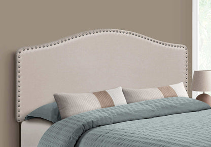 Bed – Full / Queen Size / Beige Linen Headboard Only