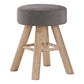 Monarch Specialties - 12" Round Velvet Bedroom Ottoman with Solid Natural Wood Legs - I 9007