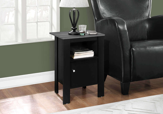Monarch Specialties - 17.25" L / 24.25" H Transitional Rubberwood Nightstand with Closed Cabinet - I 2134
