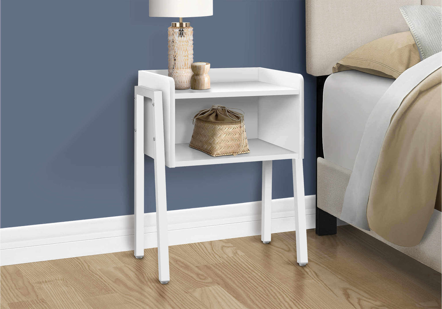 Nightstand - 23"H / White / White Metal