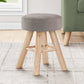 Monarch Specialties - 12" Round Velvet Bedroom Ottoman with Solid Natural Wood Legs - I 9008