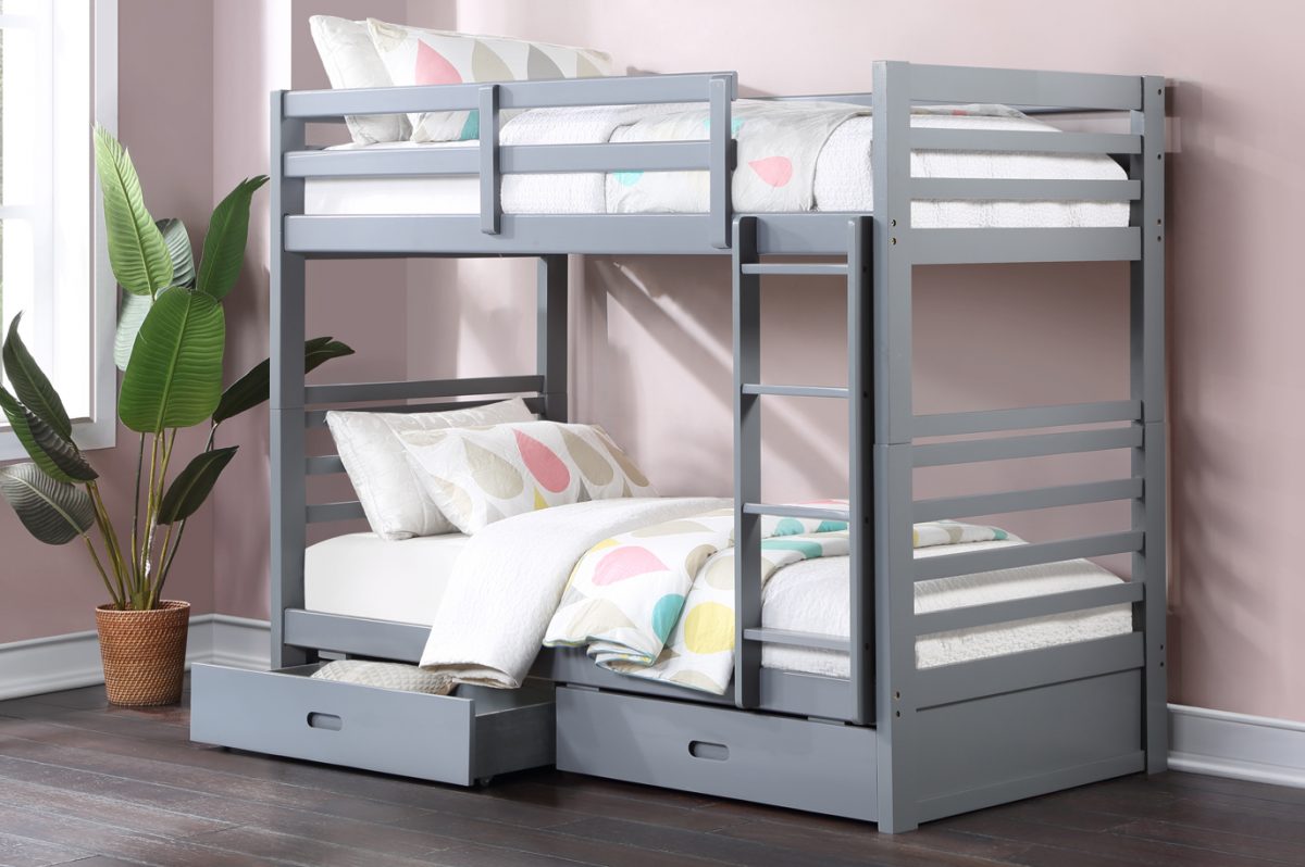 Titus Furniture - T2710 Twin over Twin Storage Bunk Bed - T2710G
