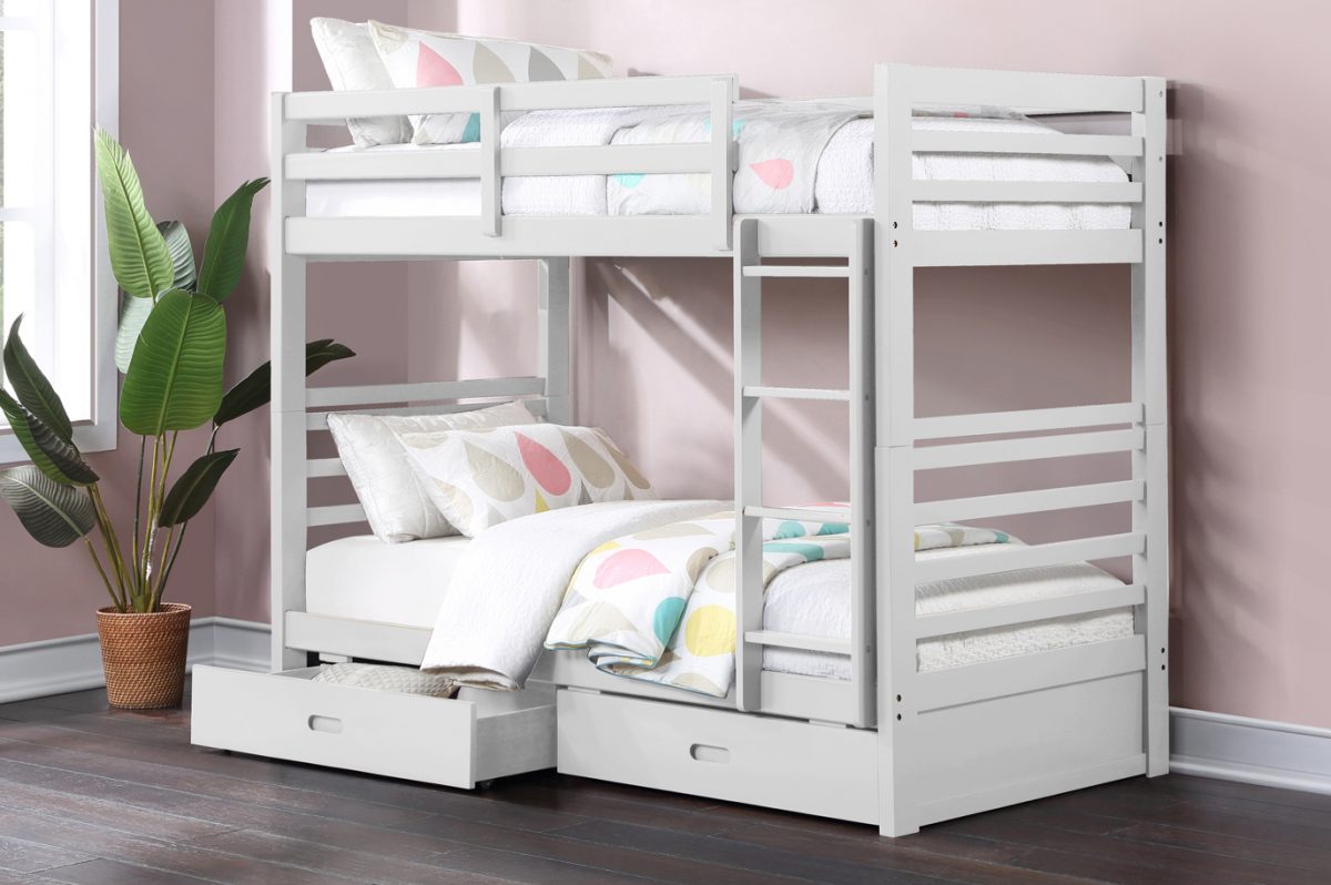 Titus Furniture - T2710 Twin over Twin Storage Bunk Bed - T2710W