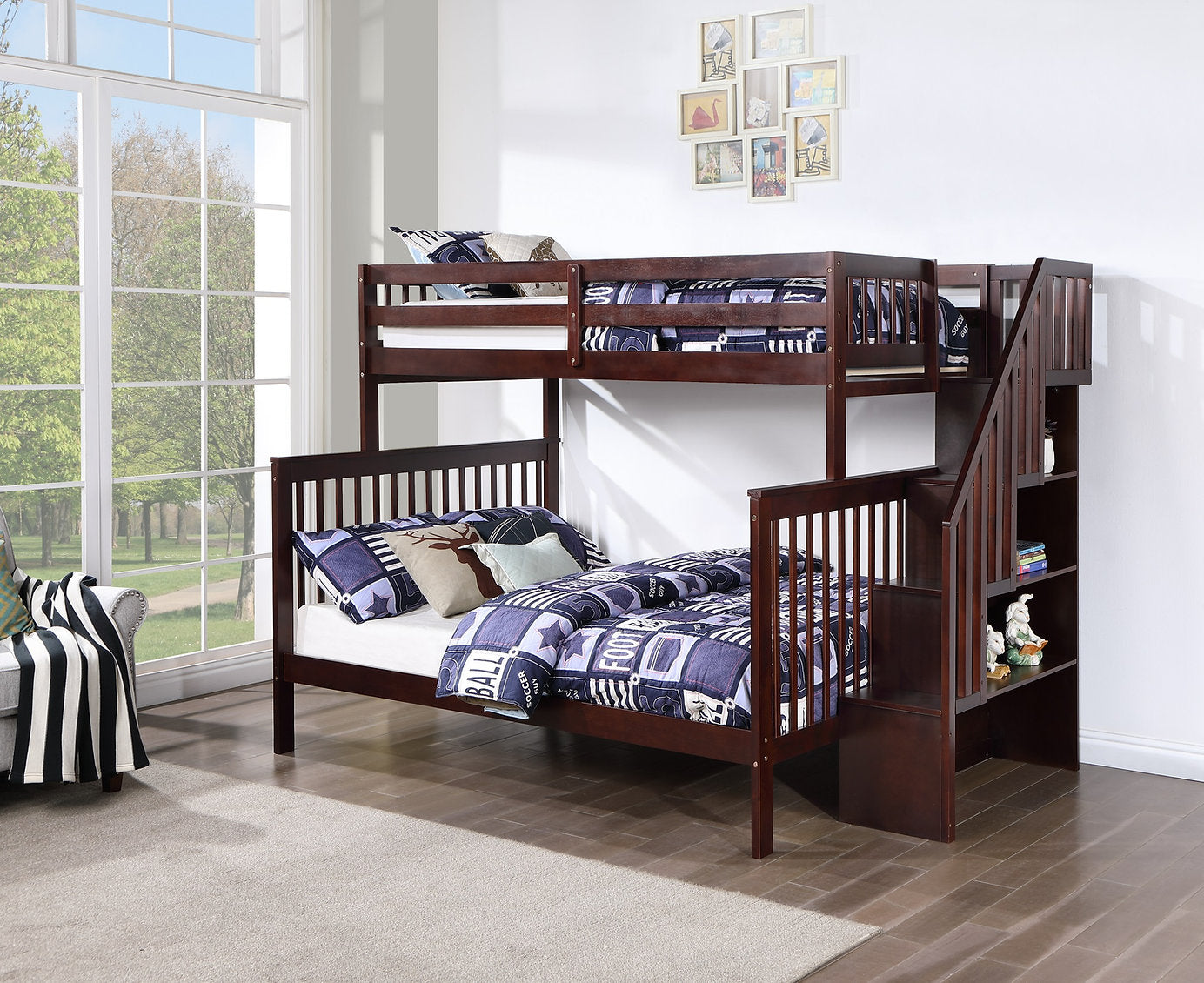 Single/Double Solid Wood Mission Style Bunk Bed