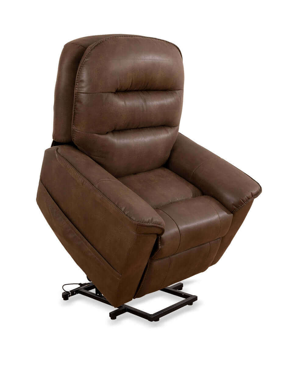 International Furniture Distribution Centre - Brown PU Lift Chair with Solid Hardwood Frame - IF 6365