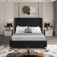 IF 5893 Black Velvet Fabric Bed