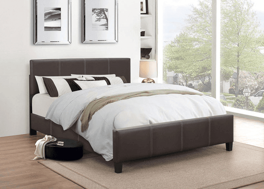 IF 176 Espresso PU Bed with Contrast Stitching