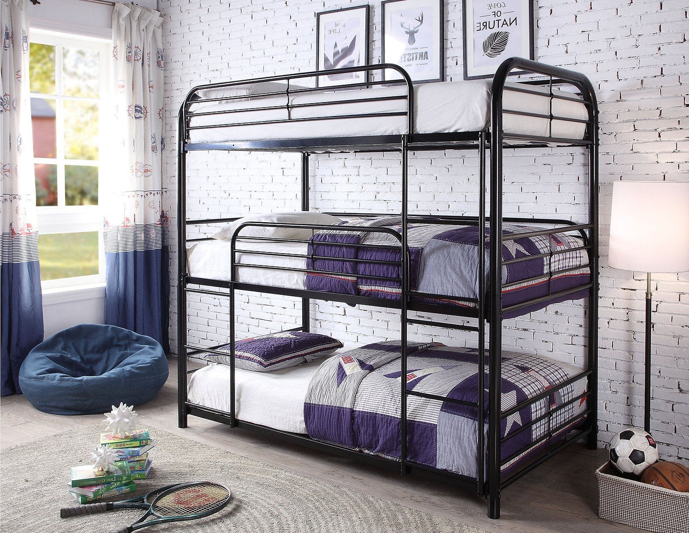 Single Size 3-Tier Bunk Bed