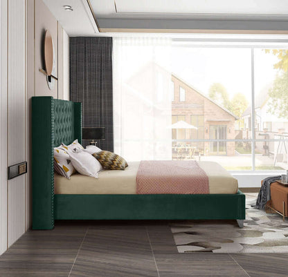 IF 5894 Green Velvet Wing Bed