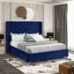 IF 5891 Blue Velvet Fabric Bed