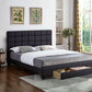 International Furniture Distribution Centre - Black PU Bed with a Square Pattern Tufted Headboard and Storage Drawer - IF 5490 - D