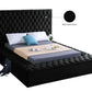 International Furniture Distribution Centre - Black Velvet Storage Bed Featuring Deep Tufting & 3 Storage Benches - IF 5793 - Q