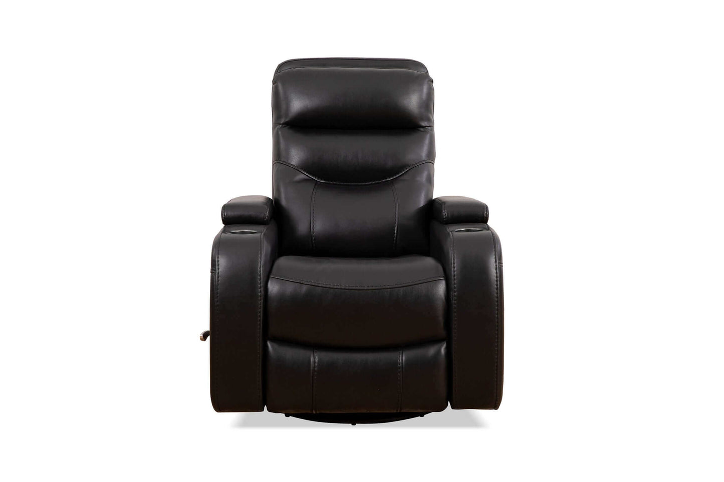 IF-6310-Recliner Swivel Recliner Chair in Black PU Leather