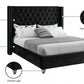 IF 5893 Black Velvet Fabric Bed