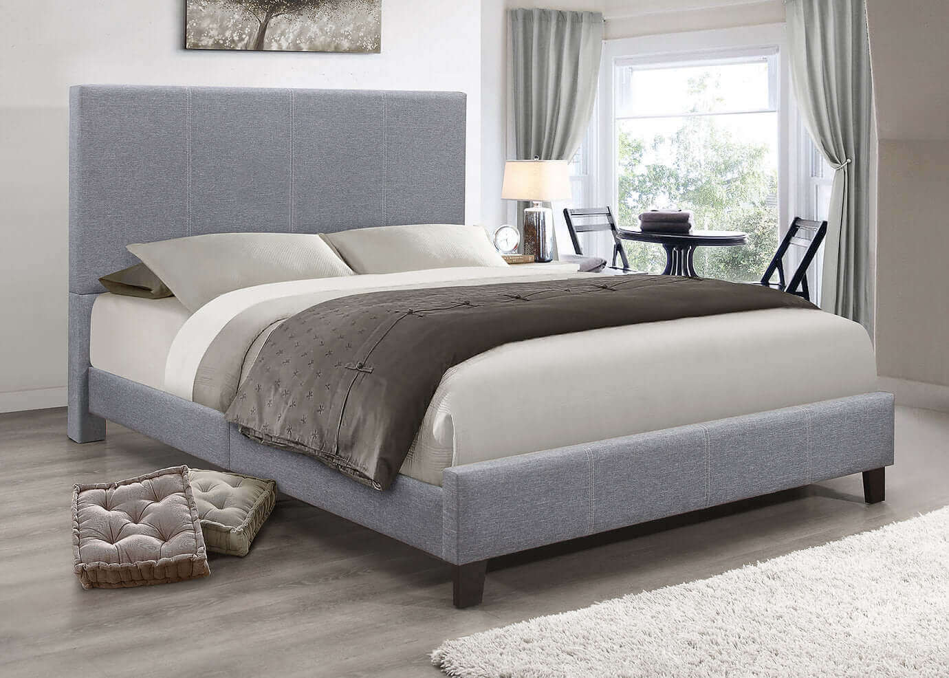 International Furniture Distribution Centre - Grey Fabric Bed with Contrast Stitching - IF 5474 - D