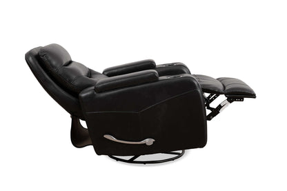 IF-6310-Recliner Swivel Recliner Chair in Black PU Leather