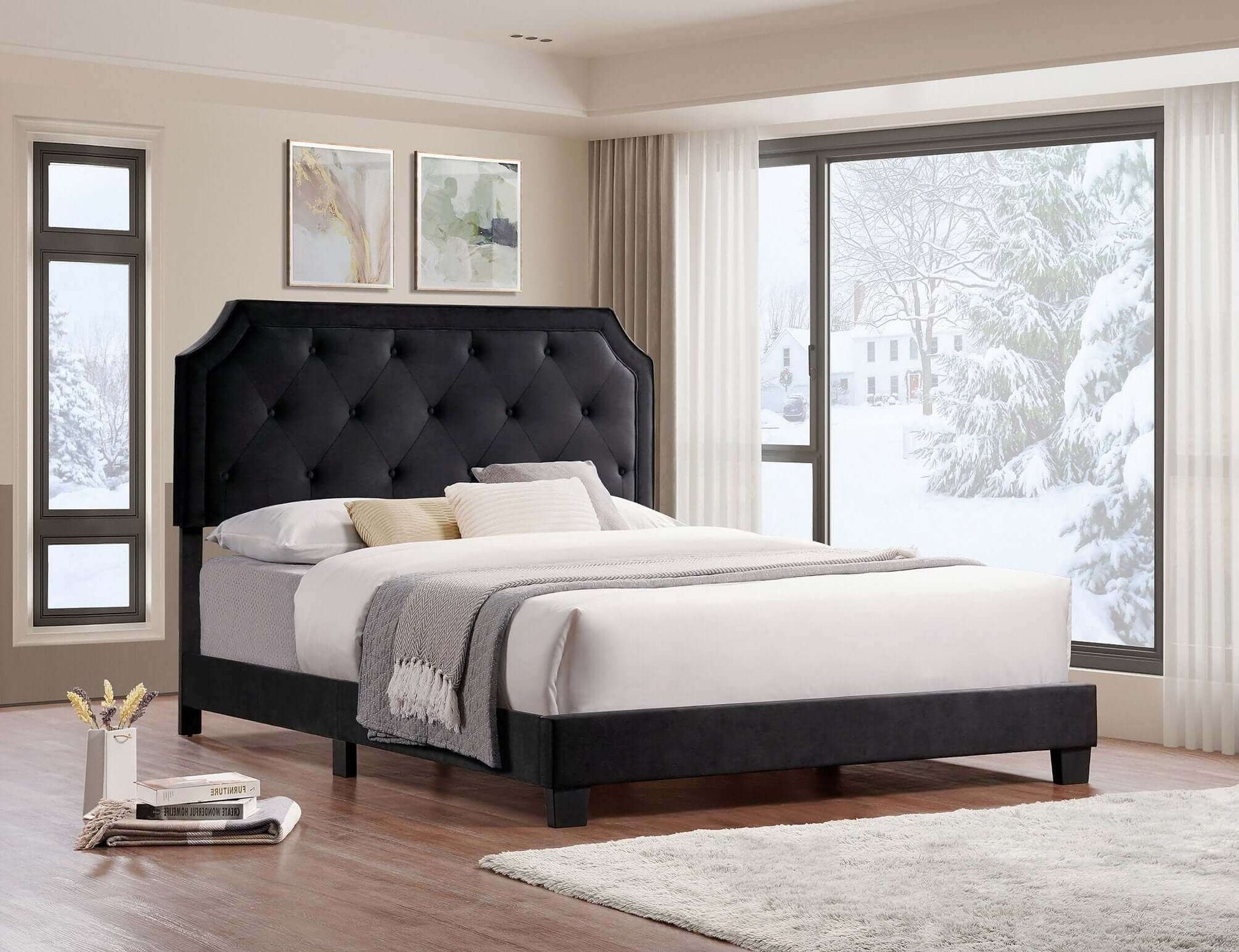 IF-5613 Transitional Style Platform Bed