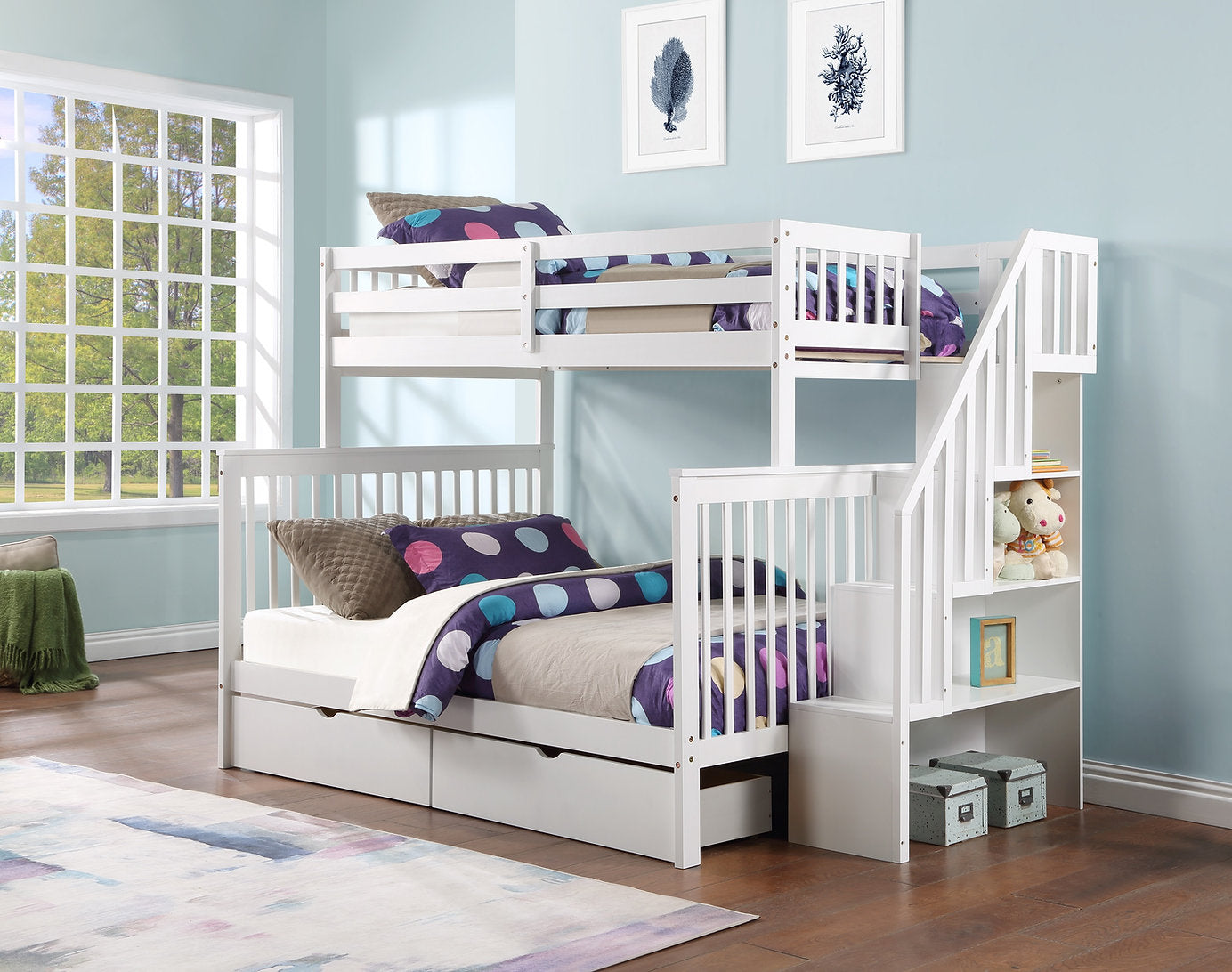 Single/Double Solid Wood Mission Style Bunk Bed