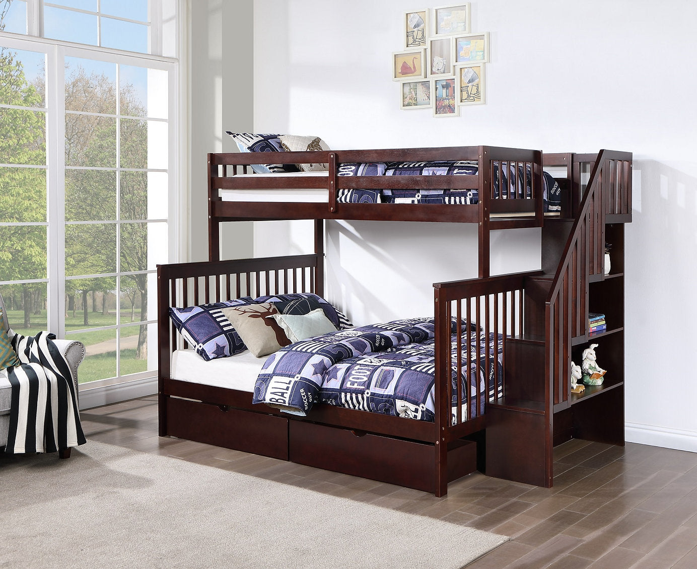 Single/Double Solid Wood Mission Style Bunk Bed