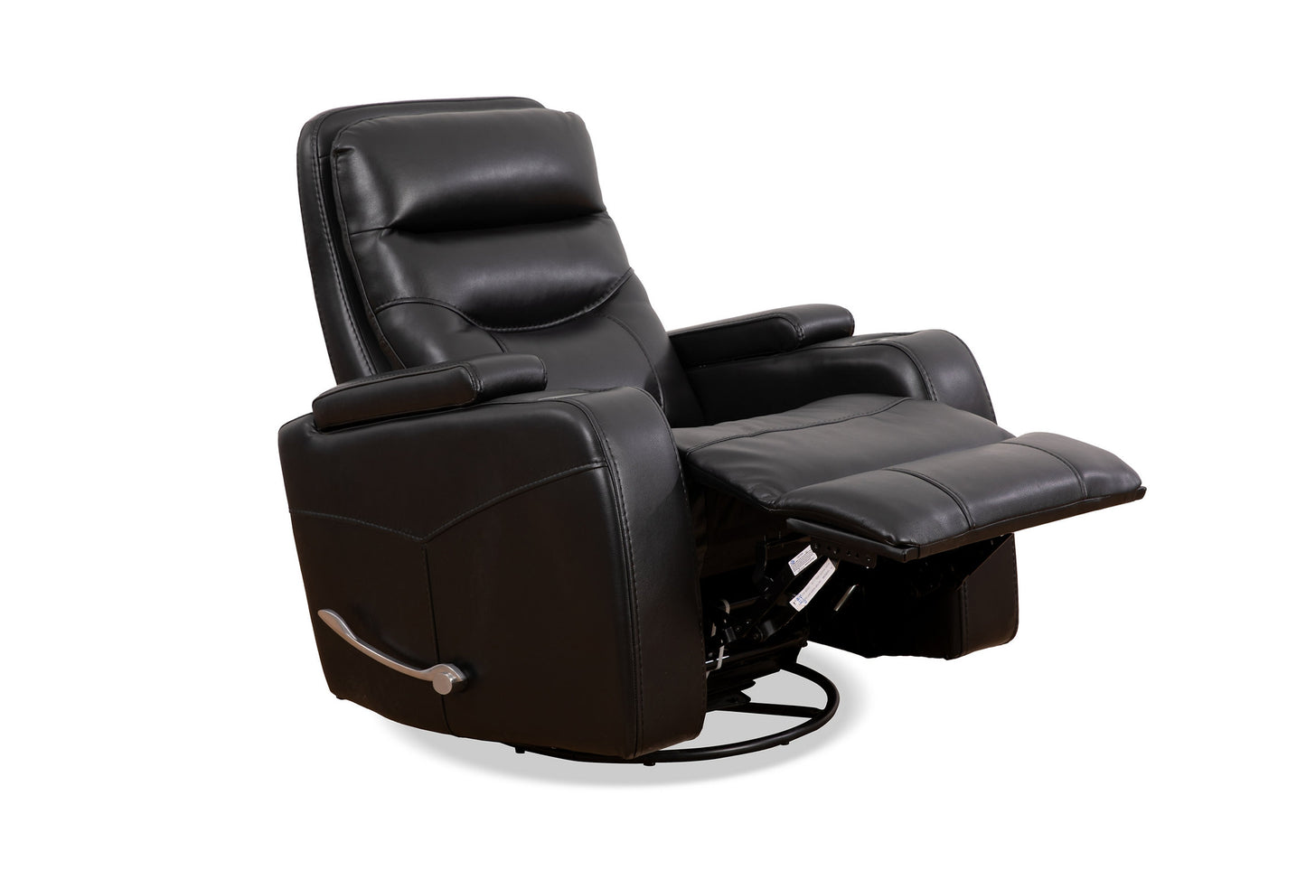 IF-6310-Recliner Swivel Recliner Chair in Black PU Leather