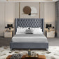 IF 5890 Grey Velvet Fabric Bed