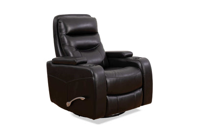 IF-6310-Recliner Swivel Recliner Chair in Black PU Leather