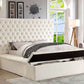 International Furniture Distribution Centre - Creme Velvet Storage Bed Featuring Deep Tufting & 3 Storage Benches - IF 5792 - Q