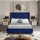 IF 5891 Blue Velvet Fabric Bed