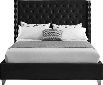 IF 5893 Black Velvet Fabric Bed