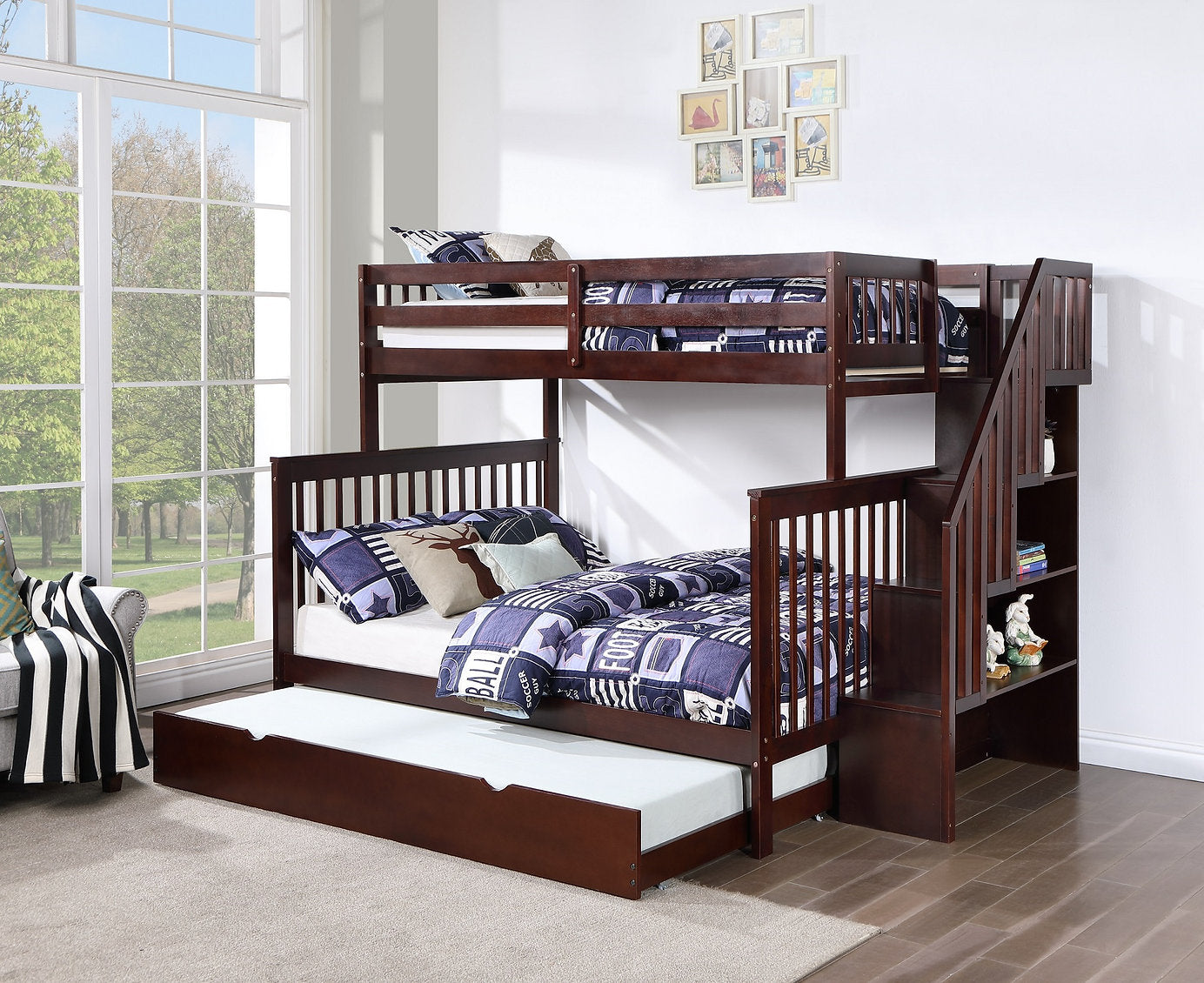 Single/Double Solid Wood Mission Style Bunk Bed