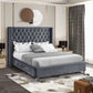 IF 5890 Grey Velvet Fabric Bed