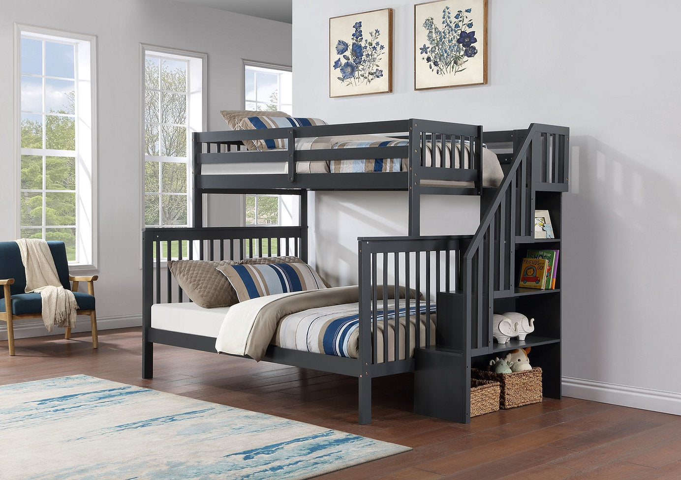 Single/Double Solid Wood Mission Style Bunk Bed