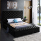 International Furniture Distribution Centre - Black Velvet Storage Bed Featuring Deep Tufting & 3 Storage Benches - IF 5793 - Q