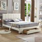 International Furniture Distribution Centre - White PU Bed with a Square Pattern Tufted Headboard and Storage Drawer - IF 5492 - D