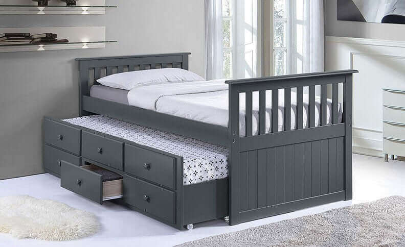 IF 314 Twin Size Wood Captain Bed