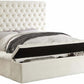 International Furniture Distribution Centre - Creme Velvet Storage Bed Featuring Deep Tufting & 3 Storage Benches - IF 5792 - Q