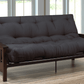 International Furniture Distribution Centre - Metal Futon Frame with Espresso Wooden Arms - IF-237-GRN