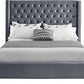 IF 5890 Grey Velvet Fabric Bed