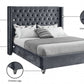 IF 5890 Grey Velvet Fabric Bed