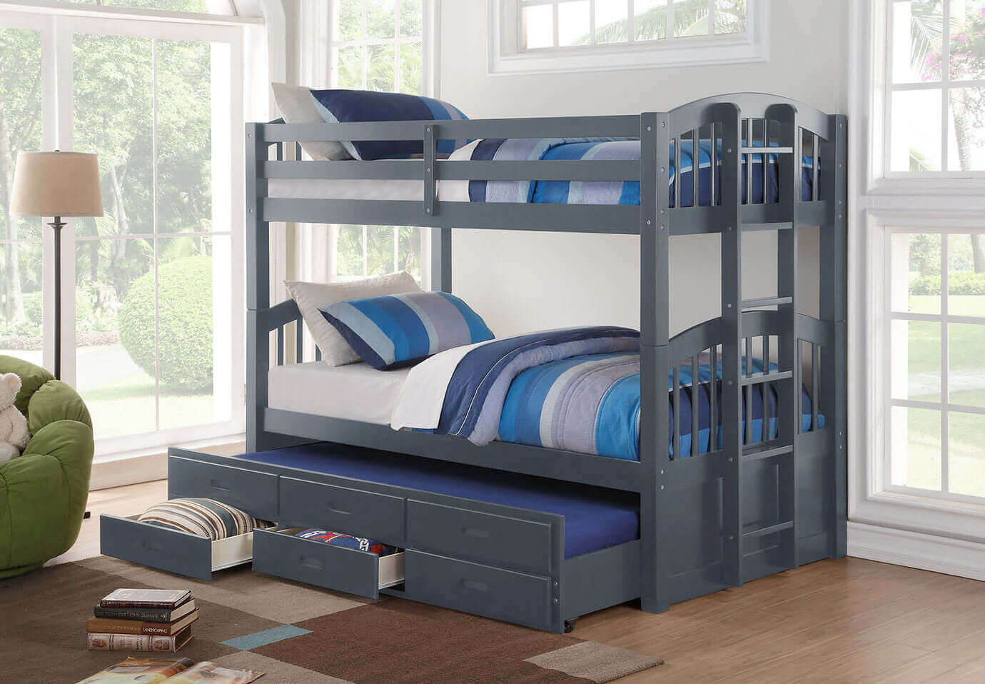 B-1840, B-1841, B-1842 Single/Single/Single Bunk Bed