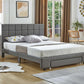 International Furniture Distribution Centre - Grey PU Bed with a Square Pattern Tufted Headboard and Storage Drawer - IF 5491 - D