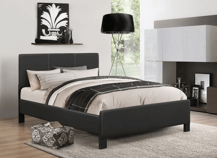 IF 175 Black PU Bed with Contrast Stitching